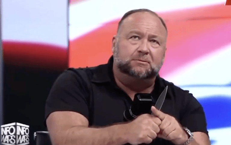 Alex Jones threatens to cut finger off in bizarre attempt to thank Infowars audience Alex Jones threatens to cut finger off in bizarre attempt to thank Infowars audience