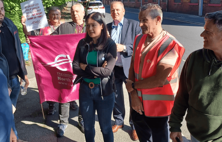 Labour frontbencher Lisa Nandy joins picket line in Wigan