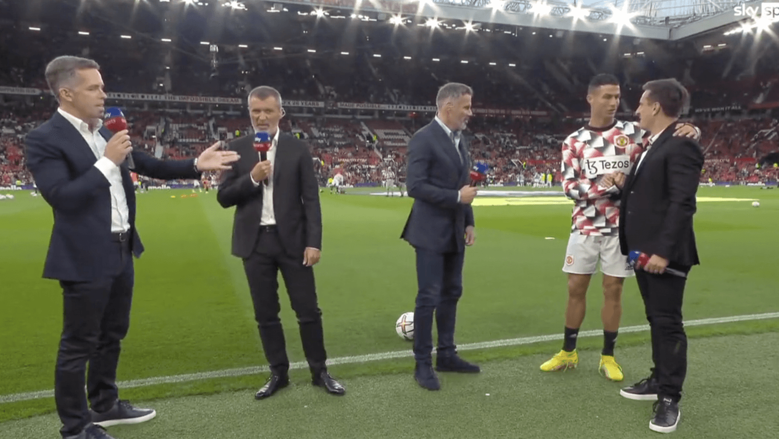 Gary Neville shoots down Piers Morgan’s theory about pre-match Ronaldo exchange