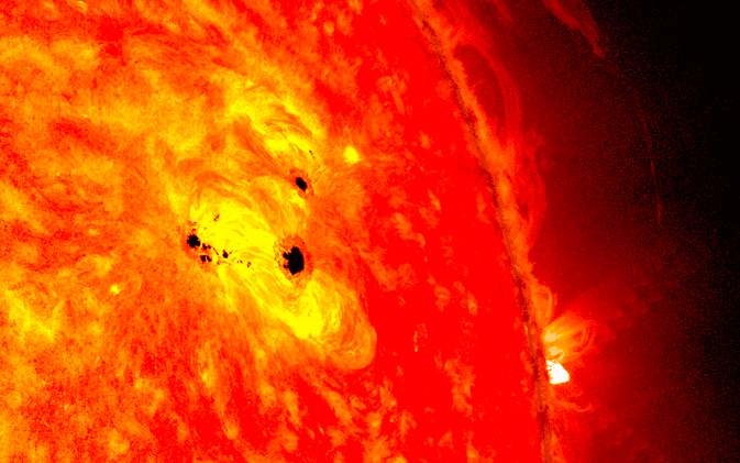 Scientists warn that planet-sized sunspot directed at Earth has grown tenfold