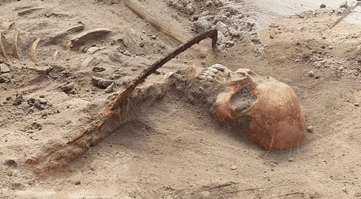 Remains of ‘vampire’ discovered pinned down with sickle across throat