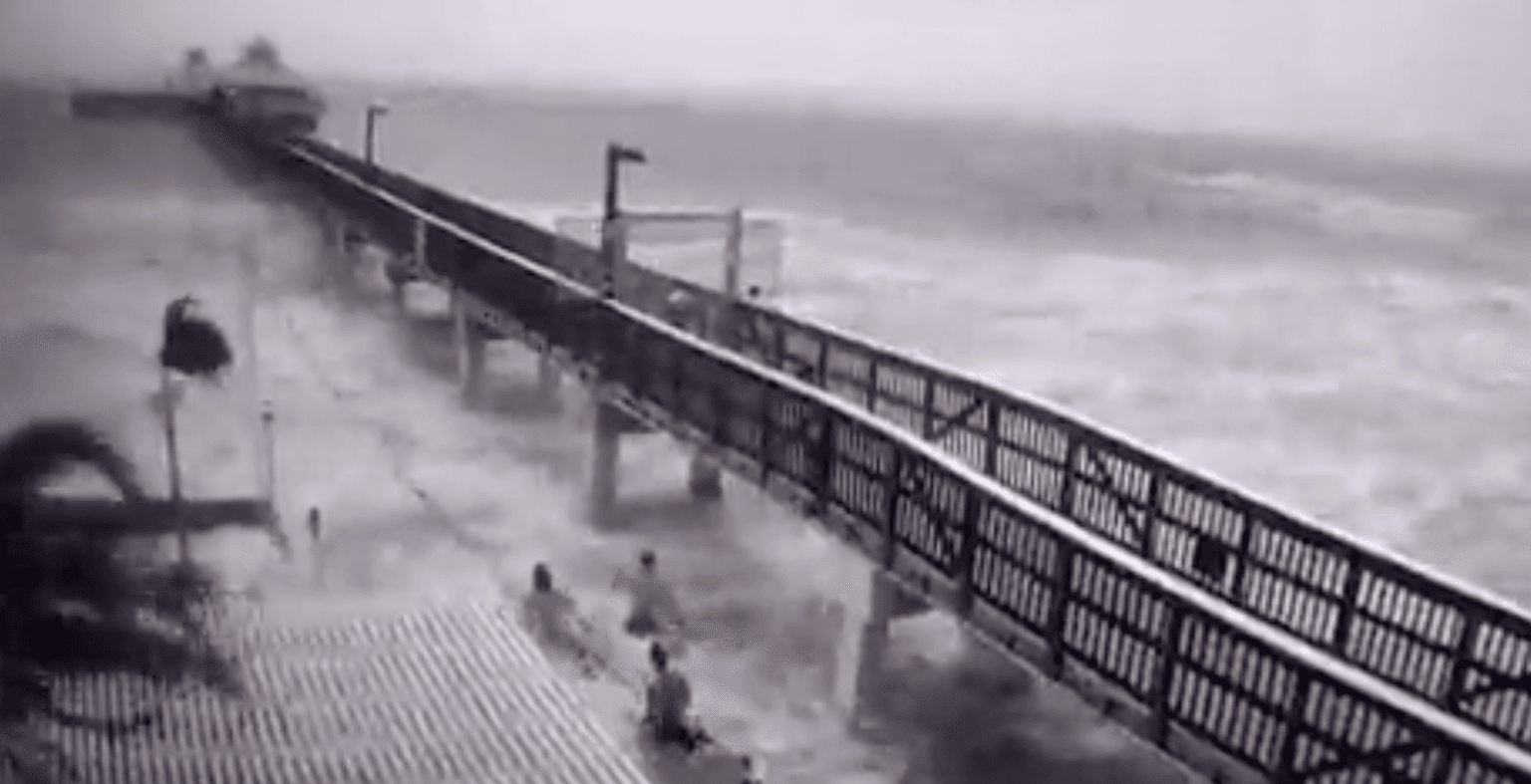 Shocking footage shows three Florida men trying to take a swim during Hurricane Ian