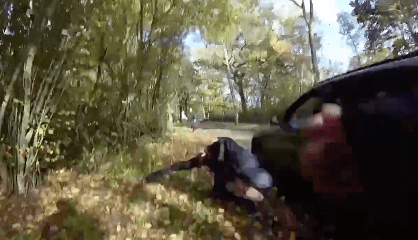 Shocking footage shows moment anti-hunt activist is mowed down by speeding vehicle