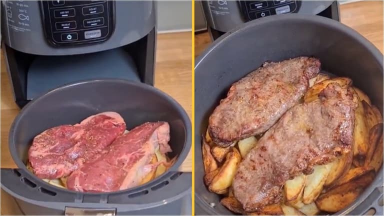 Food lover whips up ‘absolutely delicious’ steak and chips in the air fryer Food lover whips up ‘absolutely delicious’ steak and chips in the air fryer
