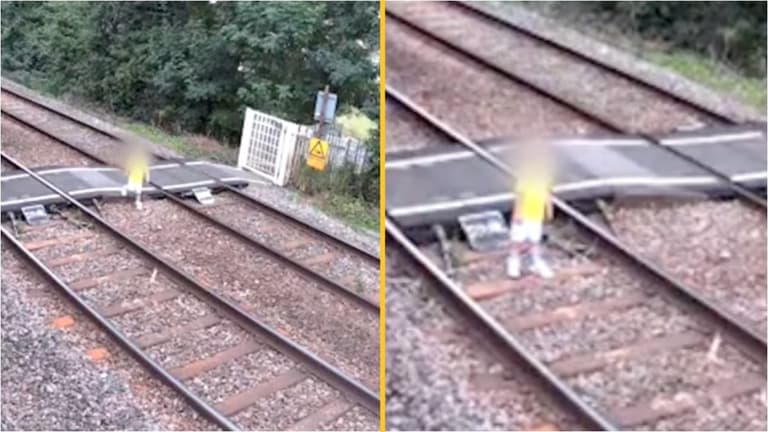 Shocking moment toddler left on railway crossing sparks safety session for community Shocking moment toddler left on railway crossing sparks safety session for community