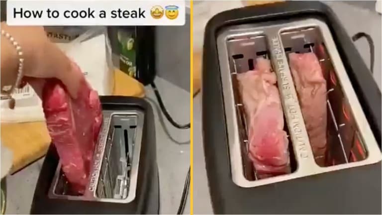 Fire service asks people to not cook steaks in the toaster Fire service asks people to not cook steaks in the toaster