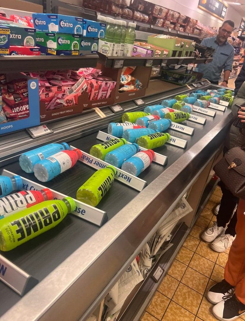 Aldi shoppers rage at man’s shameless tactic to buy crate of Prime energy drink