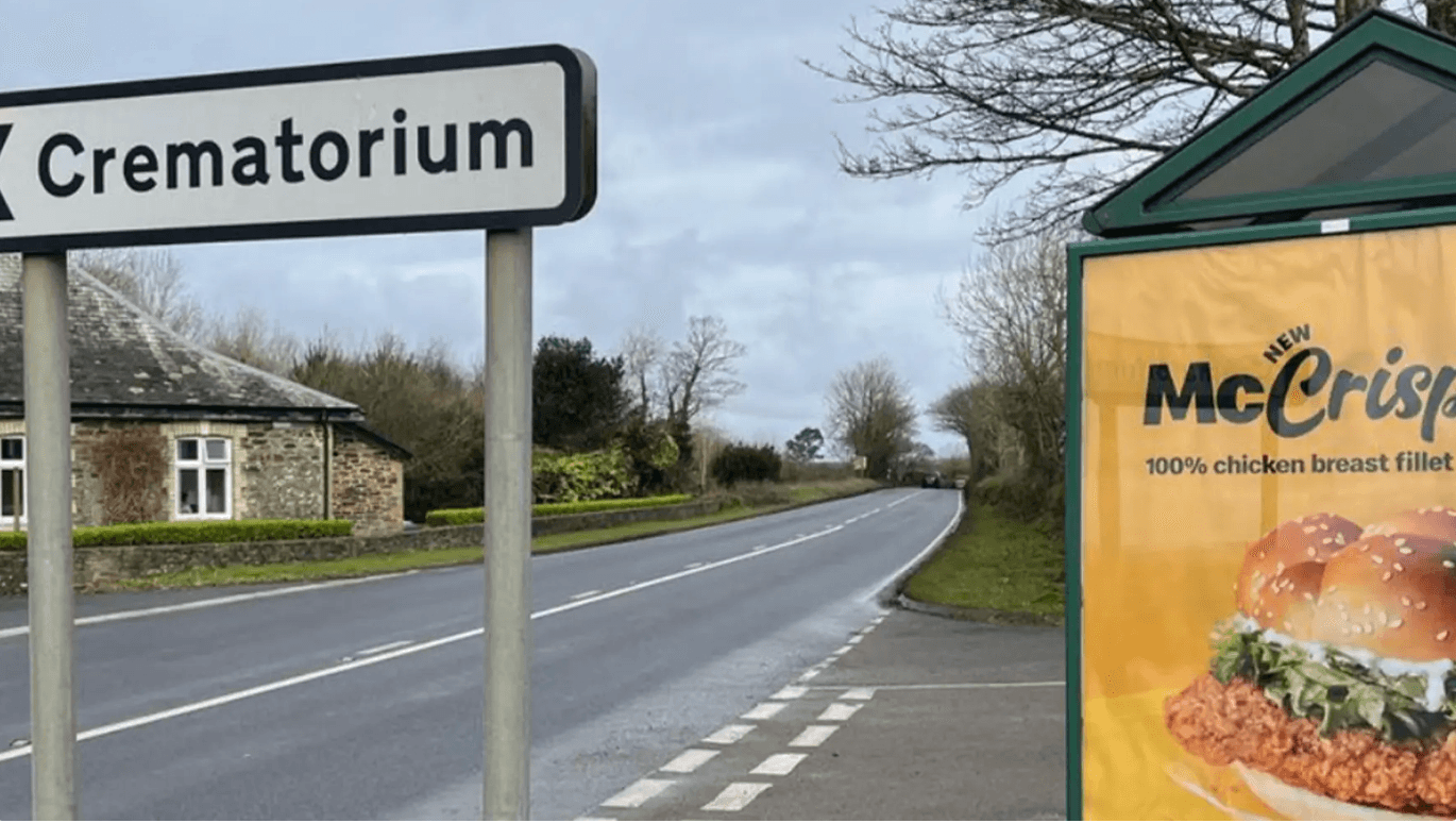 McDonald’s to remove ‘tasteless’ sign outside crematorium