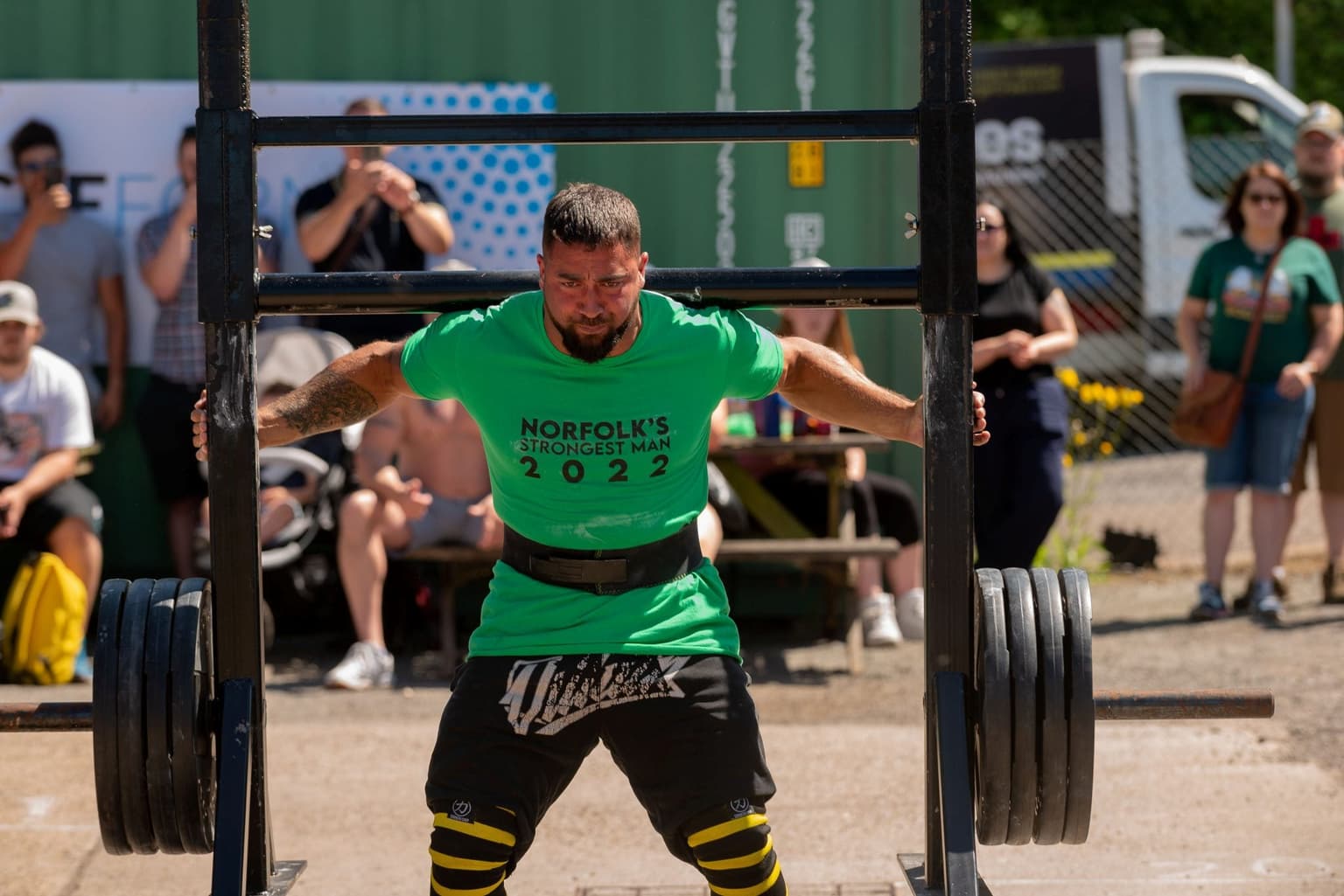 England’s strongest man told he can’t pick up toddler son as it might leave him paralysed for life