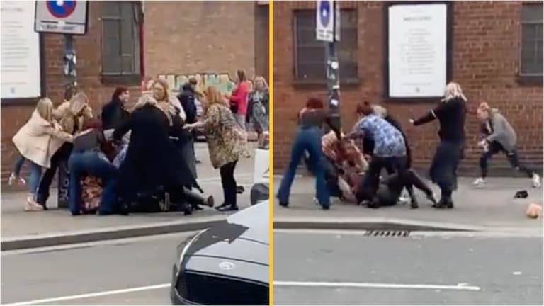 Mother’s Day street brawl as group of women fight outside nightclub Mother’s Day street brawl as group of women fight outside nightclub