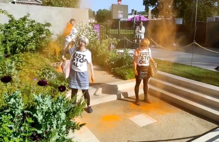 Just Stop Oil protesters disrupt Chelsea Flower Show Just Stop Oil protesters disrupt Chelsea Flower Show
