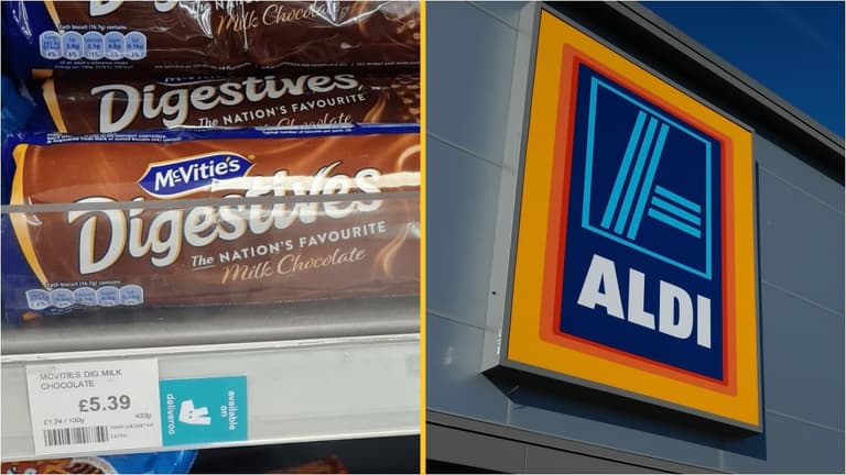 Aldi poke fun at shop charging £5.39 for chocolate digestives Aldi poke fun at shop charging £5.39 for chocolate digestives