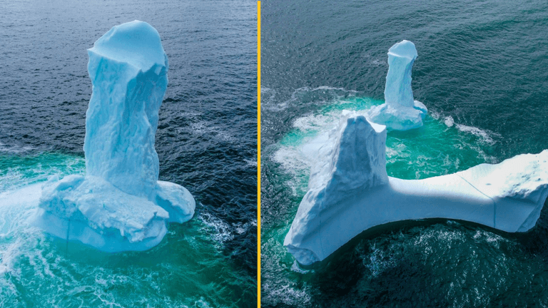 Photographer finds photo of penis-shaped iceberg near town called Dildo Photographer finds photo of penis-shaped iceberg near town called Dildo