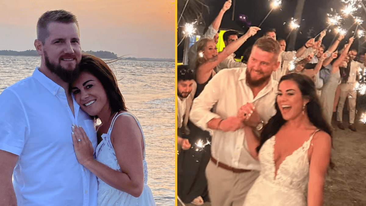 Bride killed moments after leaving wedding reception when alleged drunk driver hit golf cart