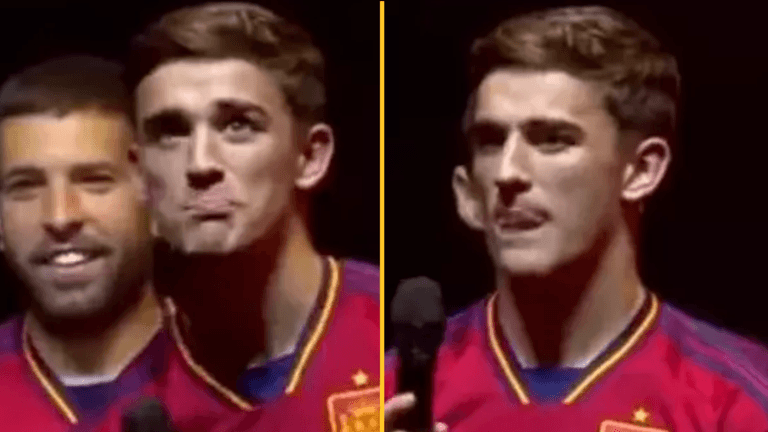 Gavi subjected to anti-Barça chants during Nations League speech
