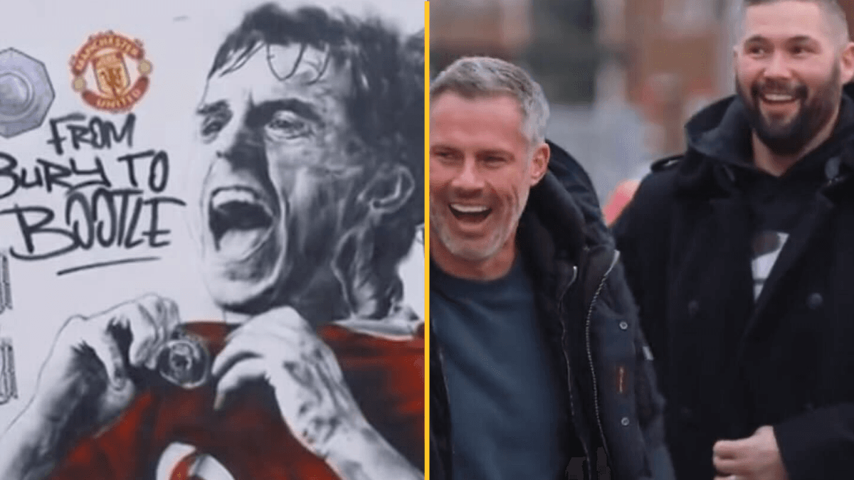 Gary Neville unveils mural of himself in Liverpool