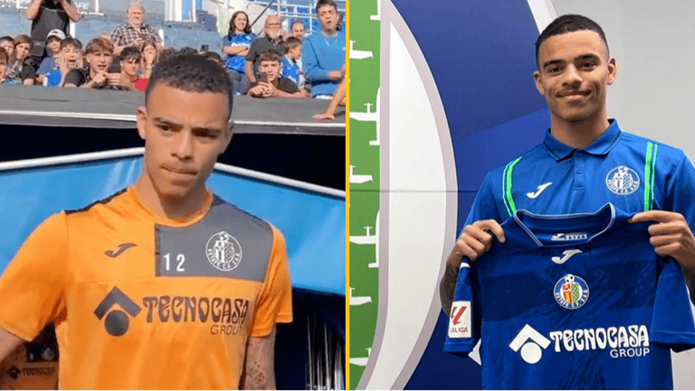 Mason Greenwood officially unveiled to Getafe fans Mason Greenwood officially unveiled to Getafe fans