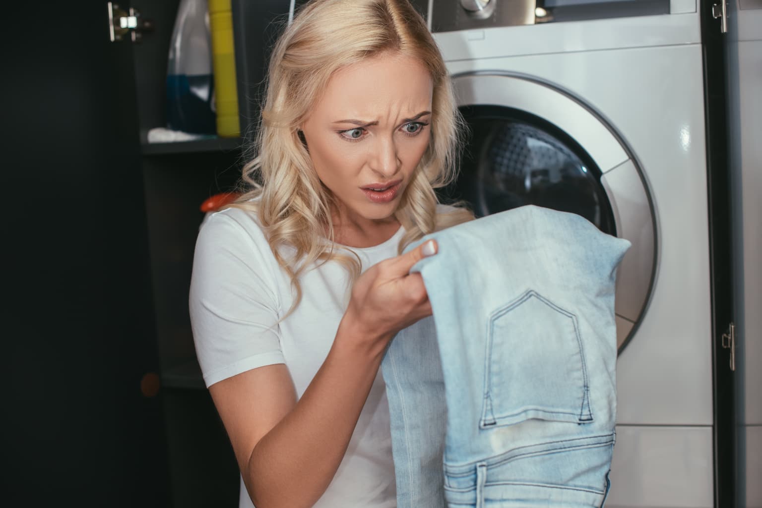 washing jeans