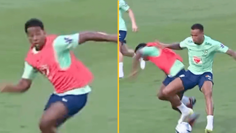Gabriel gives Endrick brutal welcome in first Brazil training session Gabriel gives Endrick brutal welcome in first Brazil training session