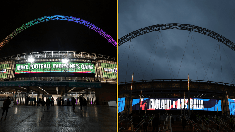 Wembley arch will no longer be lit for political causes Wembley arch will no longer be lit for political causes