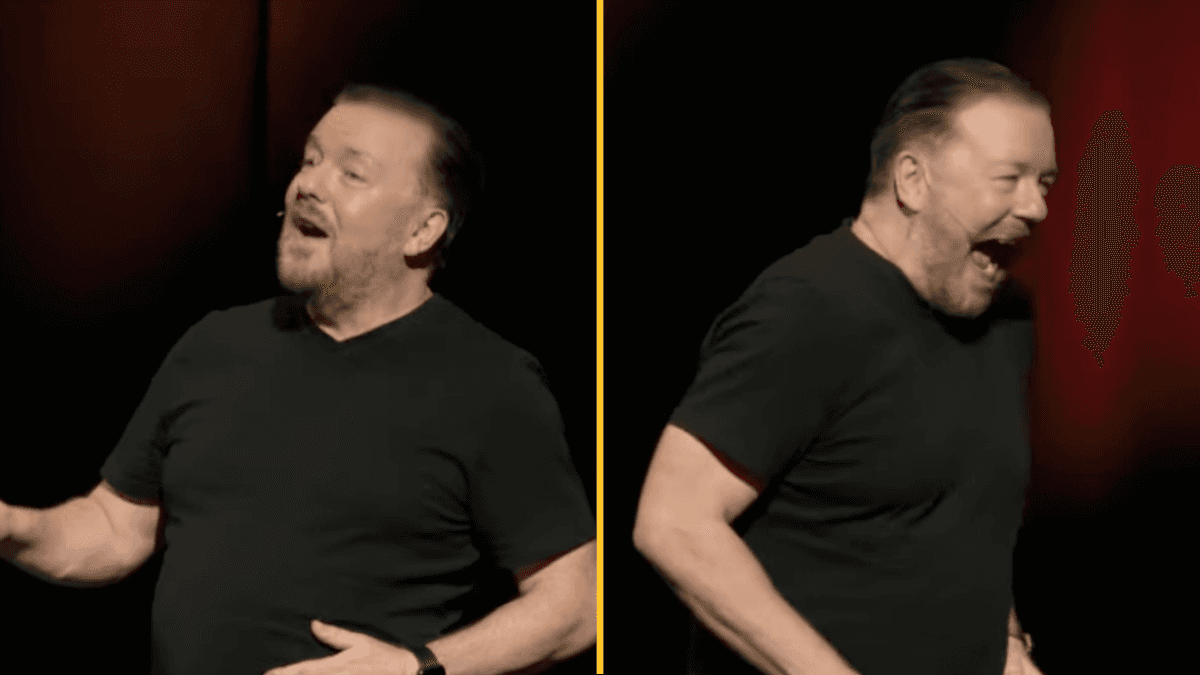 Ricky Gervais tells joke even he thinks is ‘too offensive’