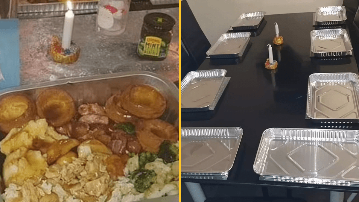 Man divides opinion after serving Christmas dinner in foil trays