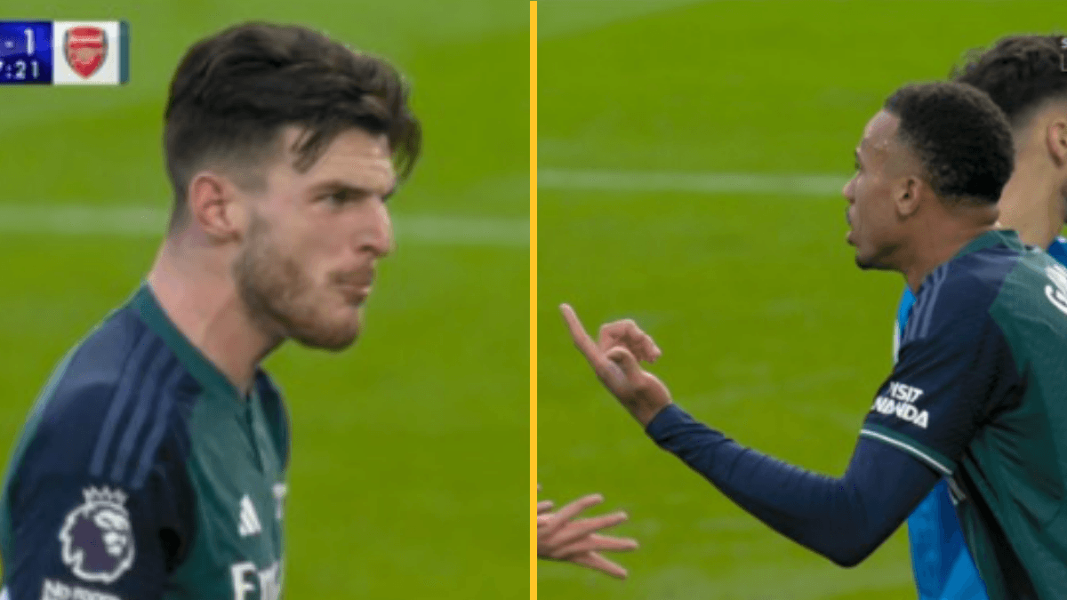 Declan Rice and Gabriel involved in heated argument during Fulham defeat