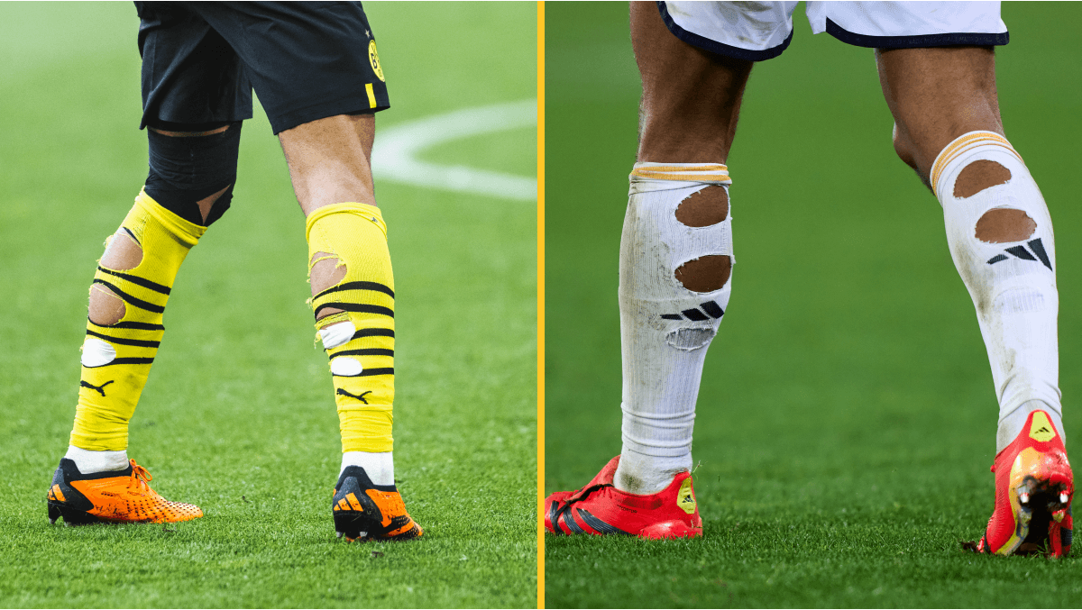 The reason footballers cut holes in their socks before matches