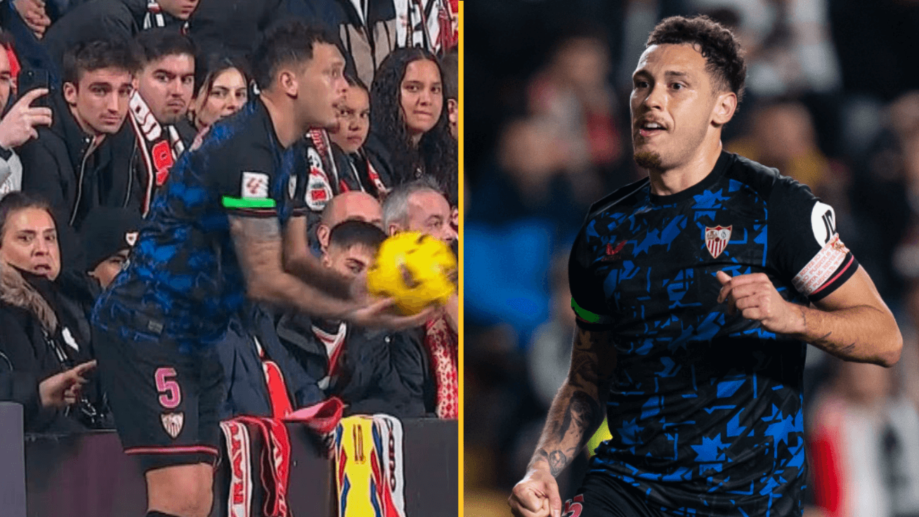 Sevilla star poked in the bum by fan during game