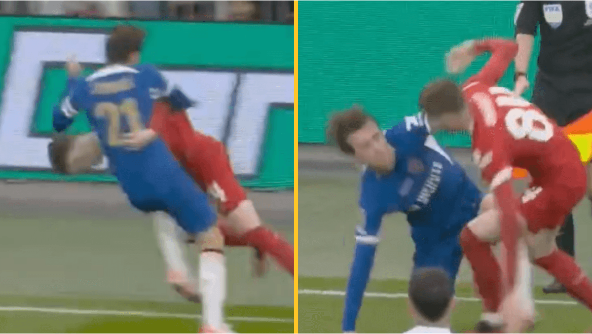 Ben Chilwell and Conor Bradley clash in Carabao Cup final