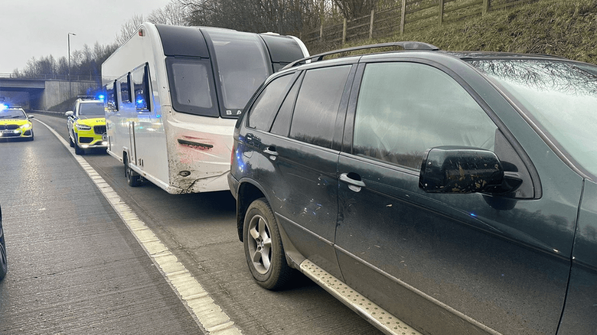 11-year-old boy stopped by police while driving BMW X5 towing caravan along motorway