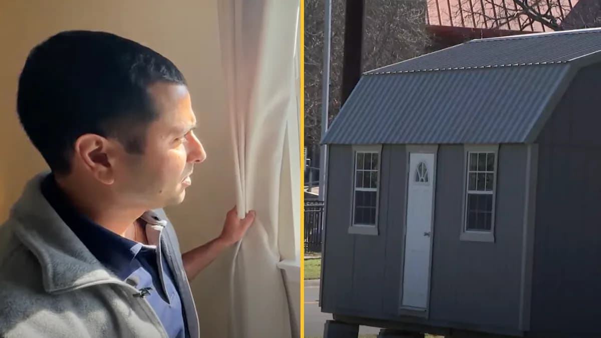 Airbnb owner finds tiny home on his land with man living inside