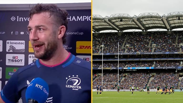 Reporter shares Mayo joke with Caelan Doris after Leinster Croke Park win Reporter shares Mayo joke with Caelan Doris after Leinster Croke Park win