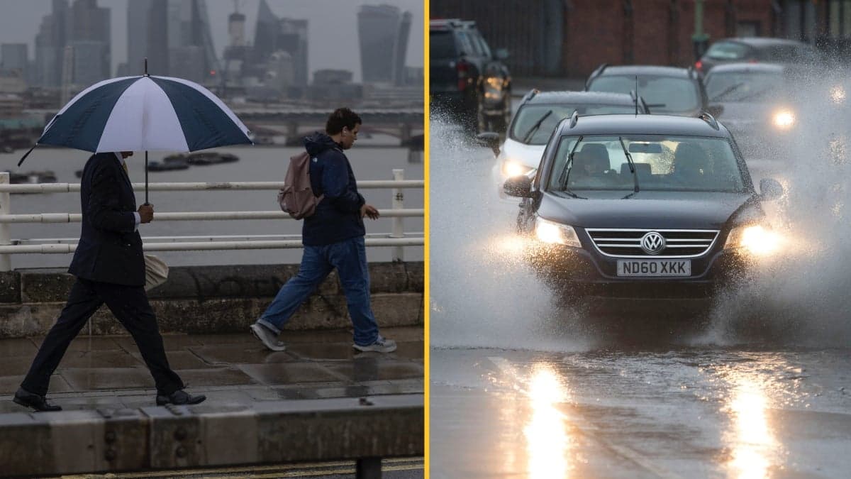 Amber weather warning in place for heavy rain for millions across England