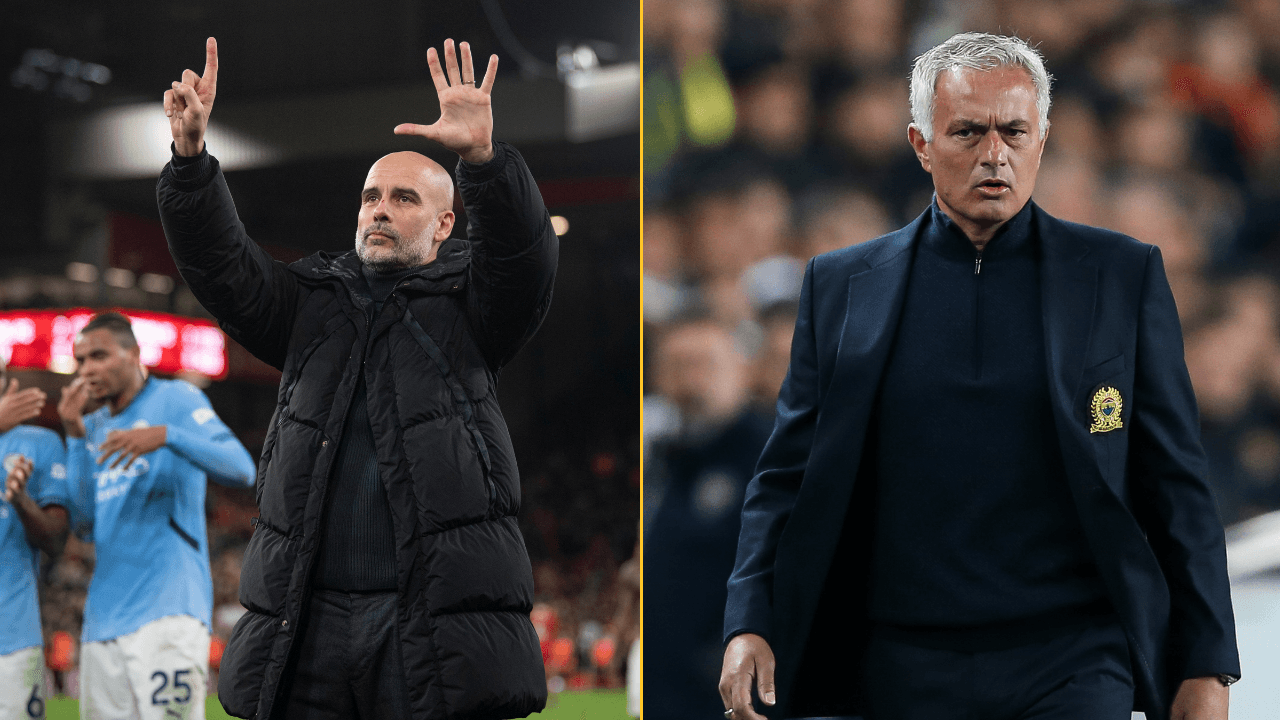Pep Guardiola aims savage dig at Jose Mourinho during Man City press conference