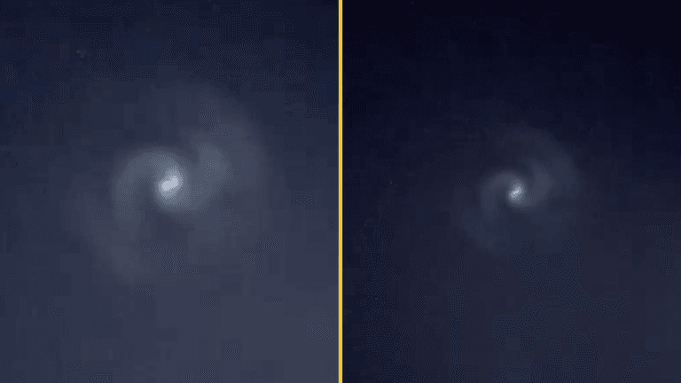 Glowing spiral orb spotted in UK night sky leaving Brits baffled Glowing spiral orb spotted in UK night sky leaving Brits baffled