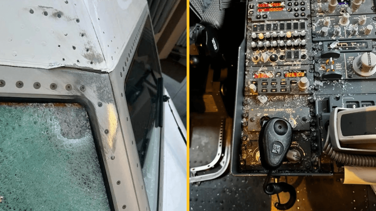 Mystery object smashes US plane’s cockpit at 36,000 feet forcing emergency landing