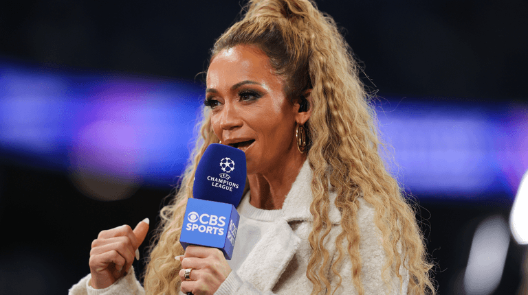 Kate Scott suffers wardrobe malfunction live on CBS leaving Thierry Henry shocked
