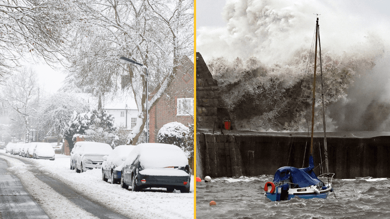 All the places with ‘danger to life’ and snow warnings in the UK as Storm Chandra hits