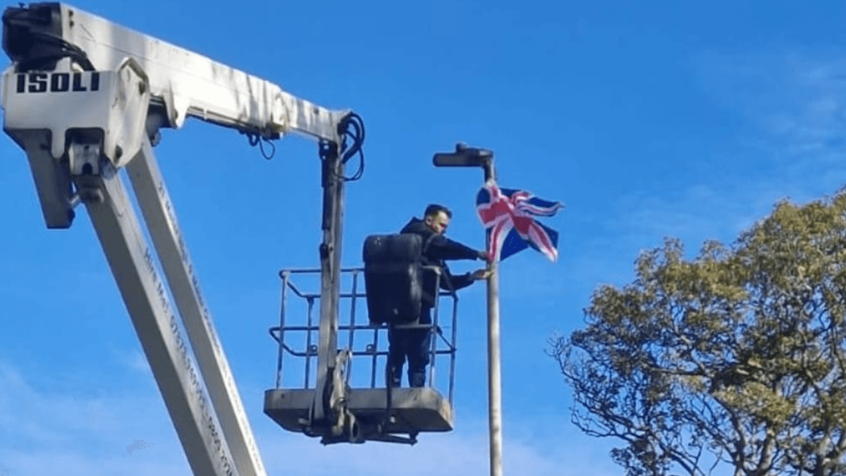 Man fuming after receiving £3k bill for hanging flags on lampposts