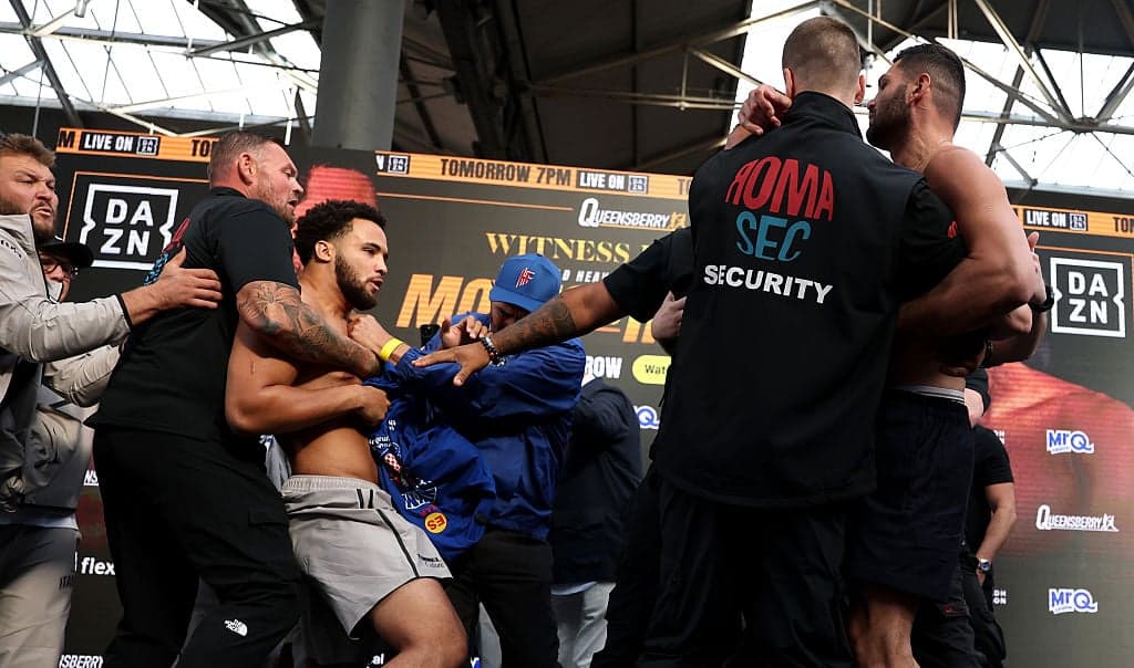 Itauma shoves Hrgovic off stage and gets slapped at chaotic weigh-in