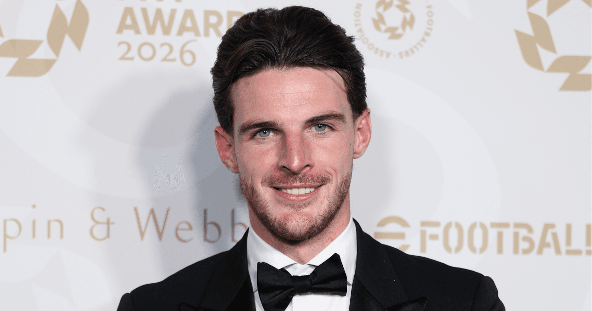 Declan Rice praised for act seconds after Bruno Fernandes won PFA Player of the Year
