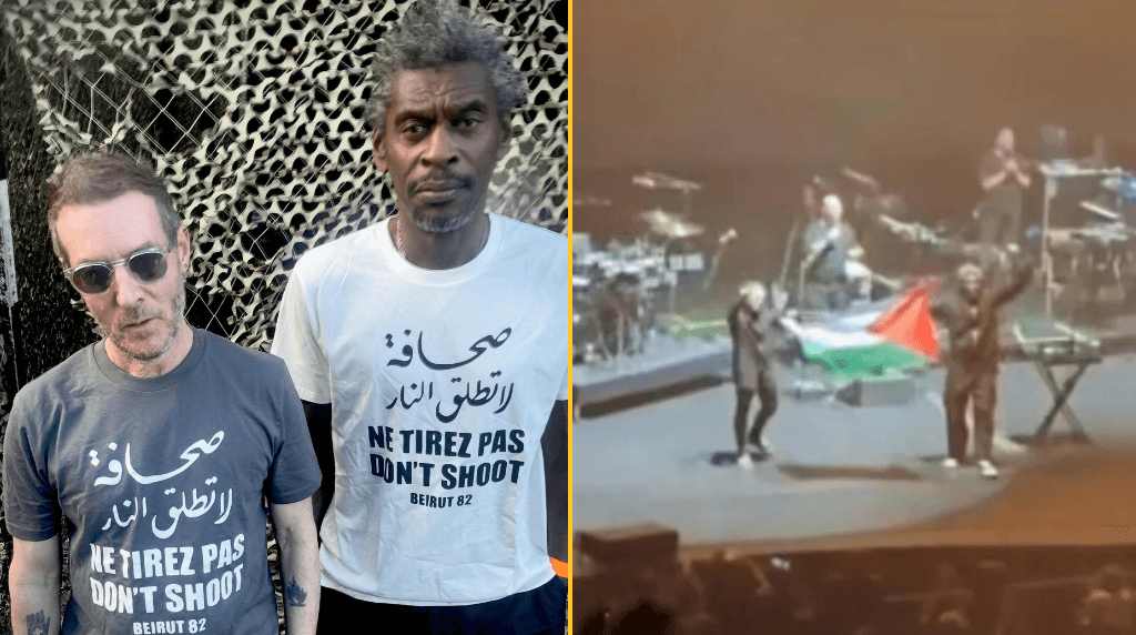 Massive attack banned from sngapore over ‘free Palestine’ display