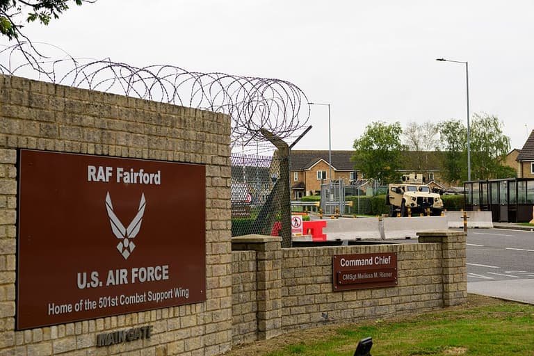 Villager reveals chilling discovery near RAF base before five men arrested