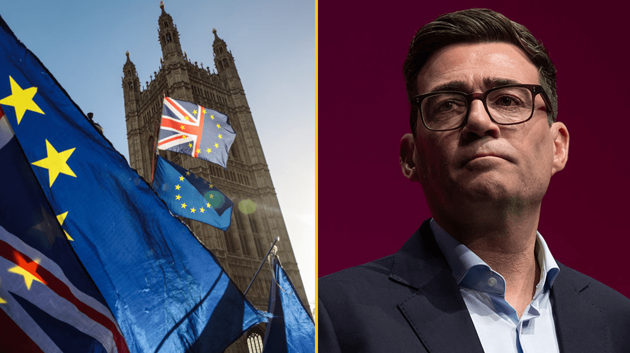 Burnham says UK might rejoin EU after next general election as he will consider ‘going all the way’