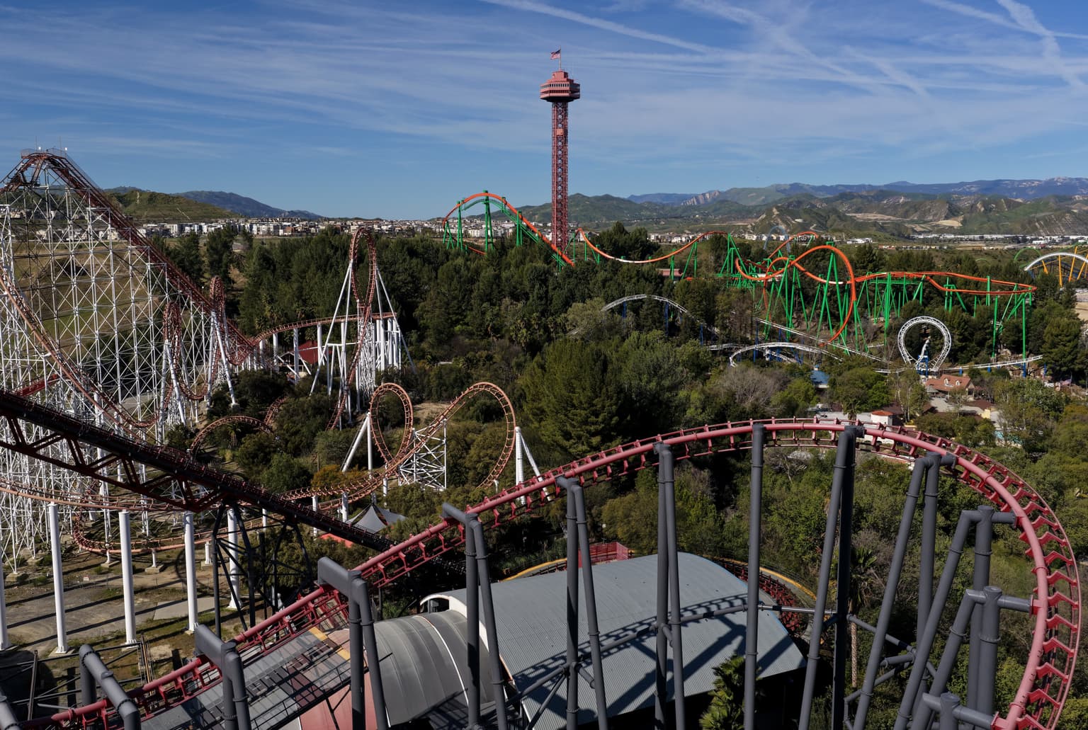 Man dies after horror fall from rollercoaster at US theme park