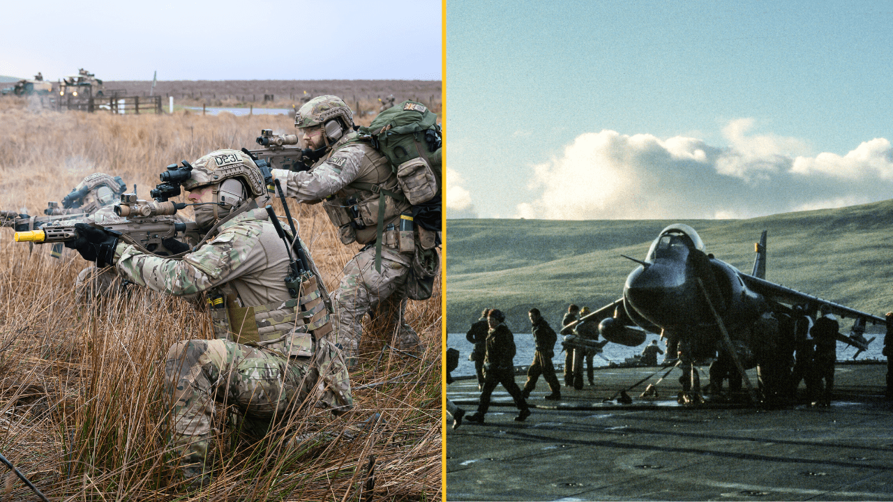 British troops training for scenario to take back the Falkland Islands
