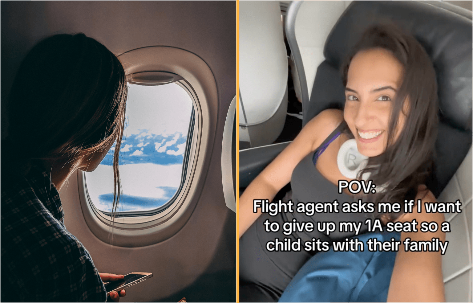 Woman divides opinion after refusing to swap seats so child can sit with their family