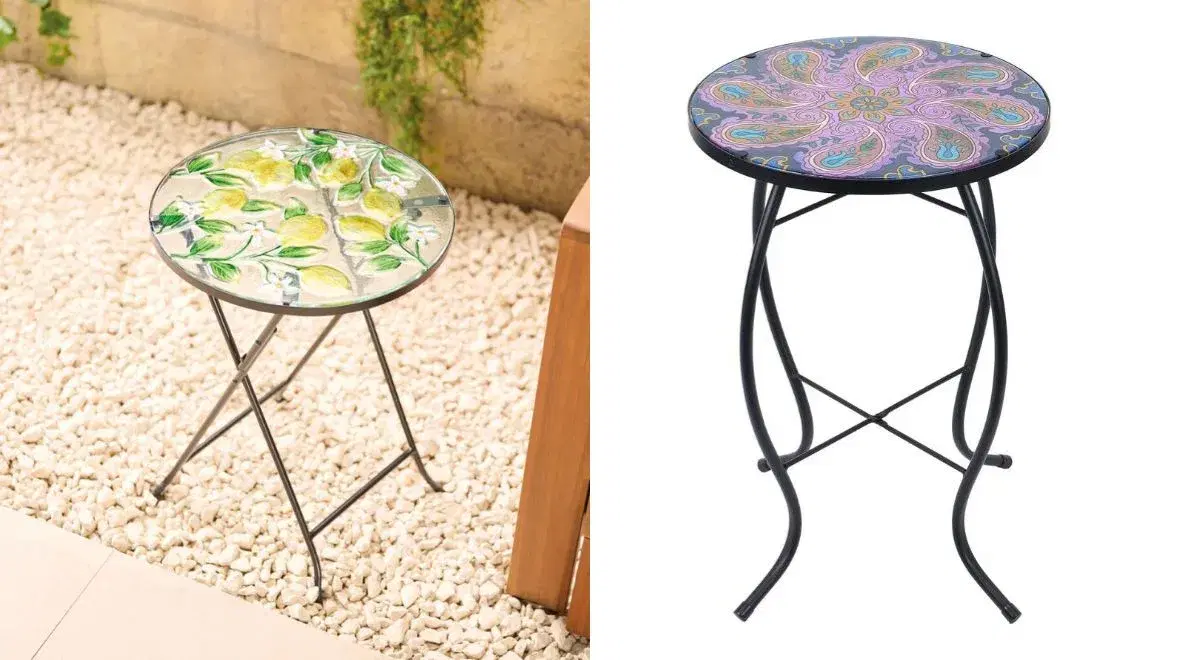 Decorative glass table