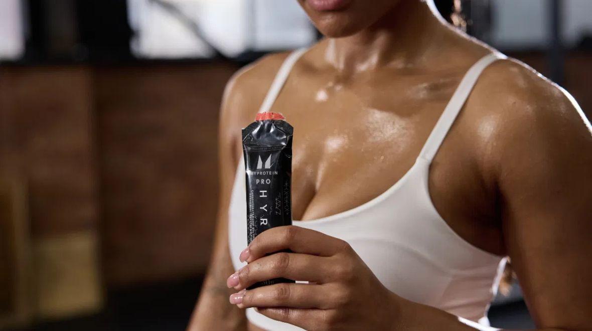 The Myprotein x HYROX range features gels to help reduce tiredness and fatigue.